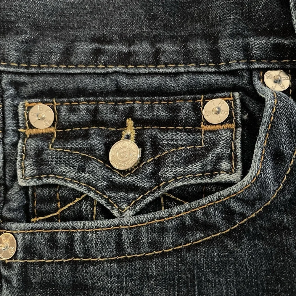 Vtg True Religion Jeans Men 32X28 Ricky Bootcut Denim Flap‎ Pockets Made in USA